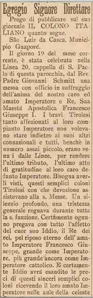 Il Colono Italiano ed. 51 1917 Guaporé RS